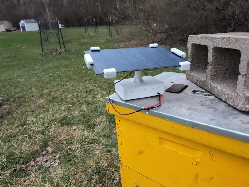 Image of our product on a beehive